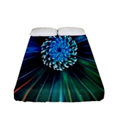 Flower Stigma Colorful Rainbow Animation Space Fitted Sheet (Full/ Double Size)