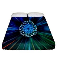 Flower Stigma Colorful Rainbow Animation Space Fitted Sheet (King Size)