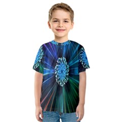 Flower Stigma Colorful Rainbow Animation Space Kids  Sport Mesh Tee