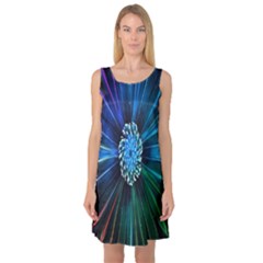 Flower Stigma Colorful Rainbow Animation Space Sleeveless Satin Nightdress