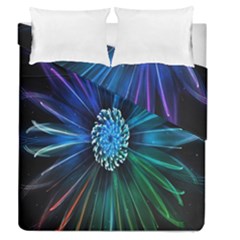 Flower Stigma Colorful Rainbow Animation Space Duvet Cover Double Side (Queen Size)