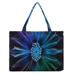 Flower Stigma Colorful Rainbow Animation Space Zipper Medium Tote Bag