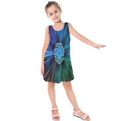 Flower Stigma Colorful Rainbow Animation Space Kids  Sleeveless Dress