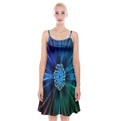Flower Stigma Colorful Rainbow Animation Space Spaghetti Strap Velvet Dress