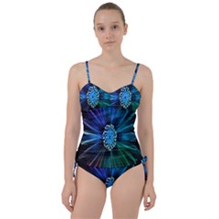 Flower Stigma Colorful Rainbow Animation Space Sweetheart Tankini Set