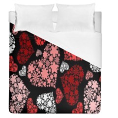 Floral Flower Heart Valentine Duvet Cover (queen Size)