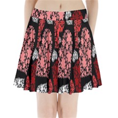 Floral Flower Heart Valentine Pleated Mini Skirt by Mariart