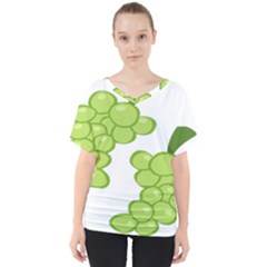 Fruit Green Grape V-neck Dolman Drape Top by Mariart