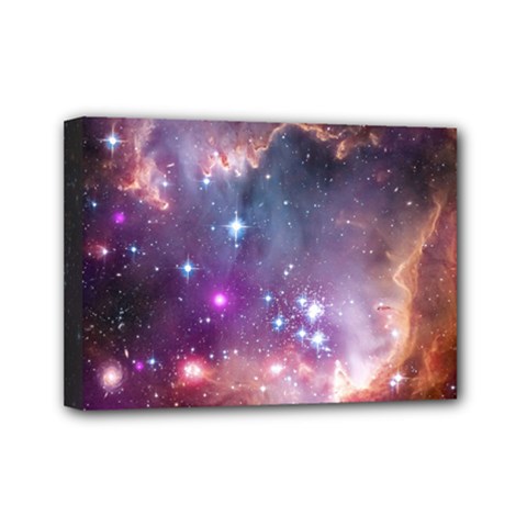 Galaxy Space Star Light Purple Mini Canvas 7  x 5 