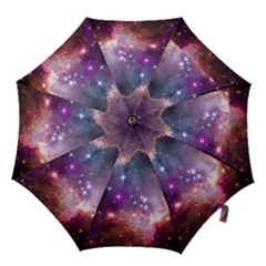 Galaxy Space Star Light Purple Hook Handle Umbrellas (Medium)