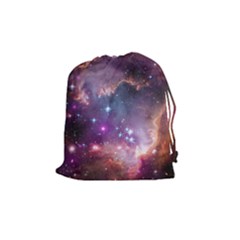 Galaxy Space Star Light Purple Drawstring Pouches (medium) 