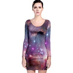 Galaxy Space Star Light Purple Long Sleeve Bodycon Dress