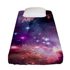 Galaxy Space Star Light Purple Fitted Sheet (Single Size)