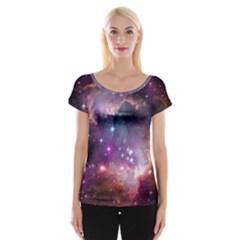 Galaxy Space Star Light Purple Cap Sleeve Tops