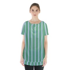 Green Line Vertical Skirt Hem Sports Top by Mariart