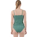 Green Line Vertical Cut Out Top Tankini Set View2