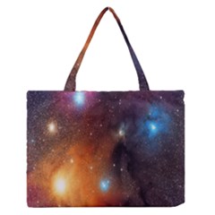 Galaxy Space Star Light Zipper Medium Tote Bag by Mariart