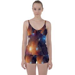 Galaxy Space Star Light Tie Front Two Piece Tankini by Mariart