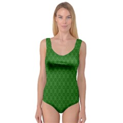 Green Seed Polka Princess Tank Leotard  by Mariart