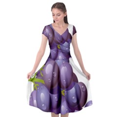 Grape Fruit Cap Sleeve Wrap Front Dress