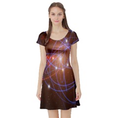 Highest Resolution Version Space Net Short Sleeve Skater Dress