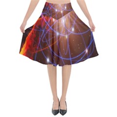 Highest Resolution Version Space Net Flared Midi Skirt by Mariart