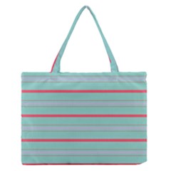 Horizontal Line Blue Red Zipper Medium Tote Bag