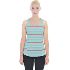 Horizontal Line Blue Red Piece Up Tank Top by Mariart