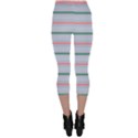 Horizontal Line Green Pink Gray Capri Leggings  View2