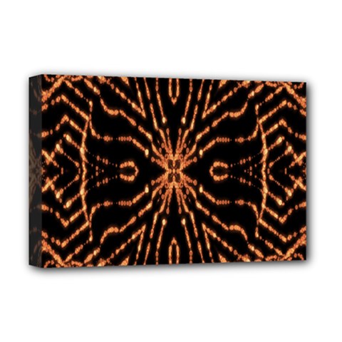 Golden Fire Pattern Polygon Space Deluxe Canvas 18  X 12  