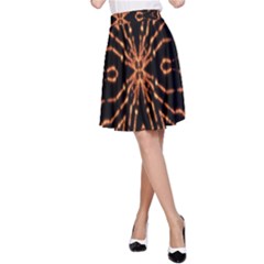 Golden Fire Pattern Polygon Space A-line Skirt by Mariart