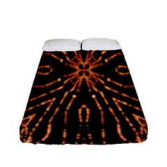 Golden Fire Pattern Polygon Space Fitted Sheet (full/ Double Size) by Mariart