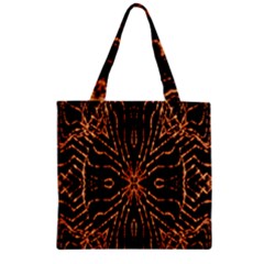 Golden Fire Pattern Polygon Space Zipper Grocery Tote Bag by Mariart