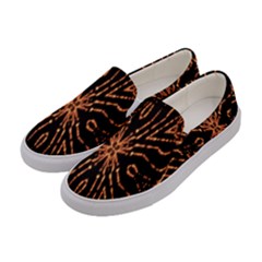 Golden Fire Pattern Polygon Space Women s Canvas Slip Ons by Mariart