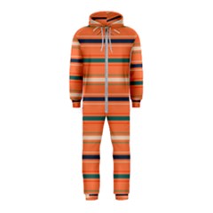 Horizontal Line Orange Hooded Jumpsuit (kids) by Mariart