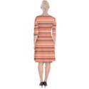 Horizontal Line Orange Wrap Up Cocktail Dress View2