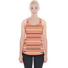 Horizontal Line Orange Piece Up Tank Top by Mariart