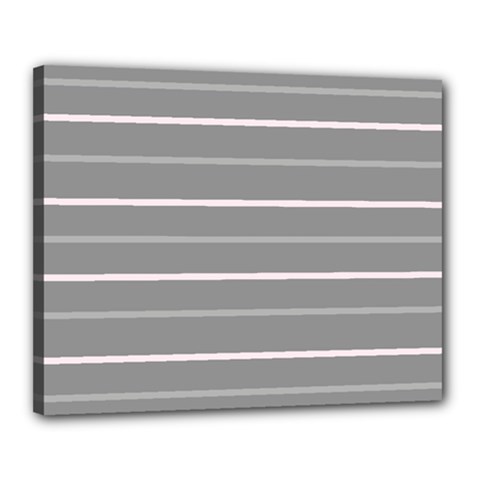 Horizontal Line Grey Pink Canvas 20  X 16  by Mariart