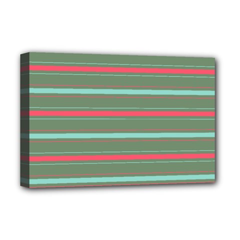 Horizontal Line Red Green Deluxe Canvas 18  X 12  