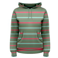Horizontal Line Red Green Women s Pullover Hoodie by Mariart