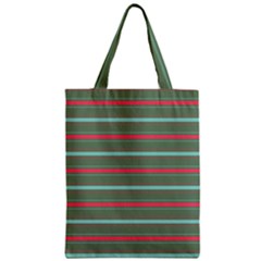 Horizontal Line Red Green Zipper Classic Tote Bag by Mariart