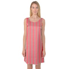 Line Red Grey Vertical Sleeveless Satin Nightdress by Mariart