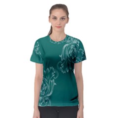 Leaf Green Blue Sexy Women s Sport Mesh Tee