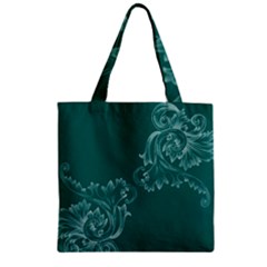 Leaf Green Blue Sexy Zipper Grocery Tote Bag