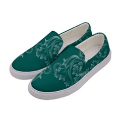Leaf Green Blue Sexy Women s Canvas Slip Ons