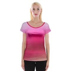 Line Pink Space Sexy Rainbow Cap Sleeve Tops