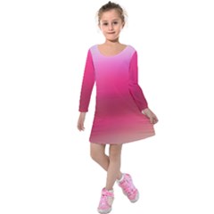 Line Pink Space Sexy Rainbow Kids  Long Sleeve Velvet Dress by Mariart