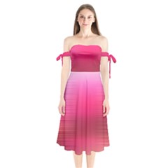 Line Pink Space Sexy Rainbow Shoulder Tie Bardot Midi Dress by Mariart