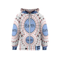 Magnetik Earth s Gravitational Line Triangle Kids  Zipper Hoodie by Mariart