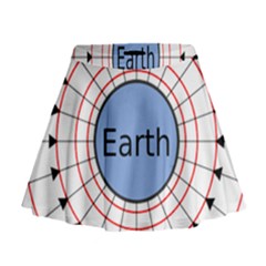 Magnetik Earth s Gravitational Line Triangle Mini Flare Skirt by Mariart